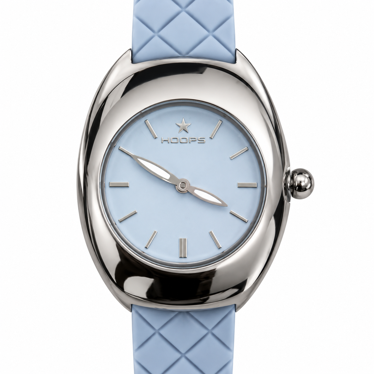 Orologio Hoops azzurro con cinturino a rombi