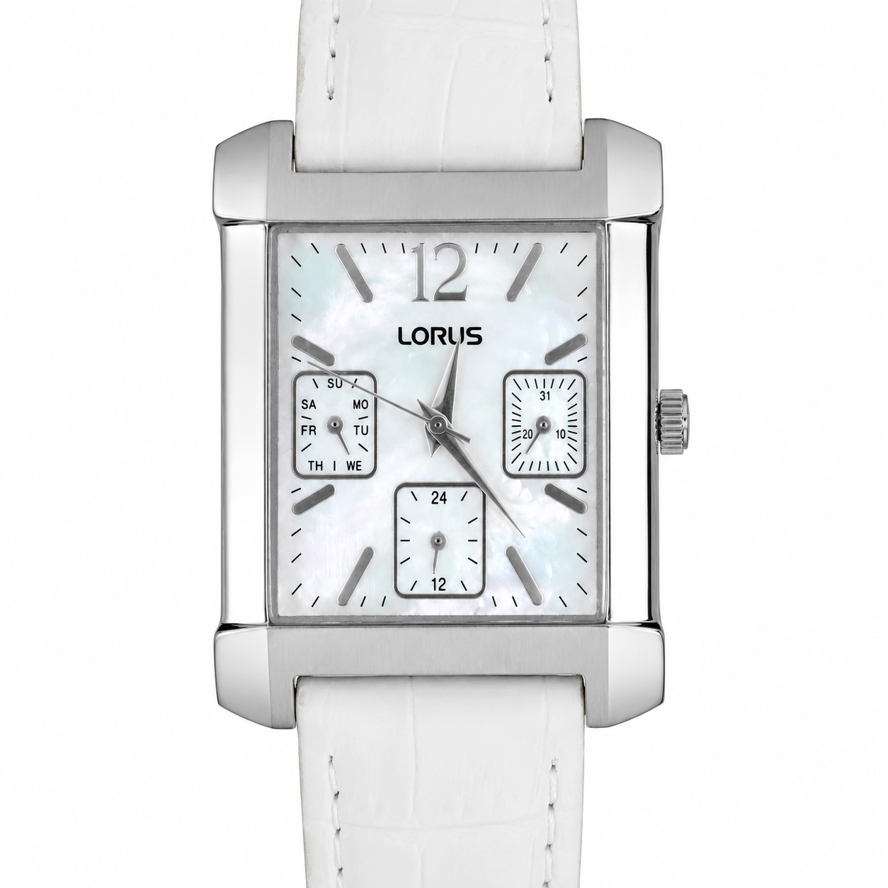 Lorus — Orologio Donna Multifunzione Madreperla Cinturino Bianco