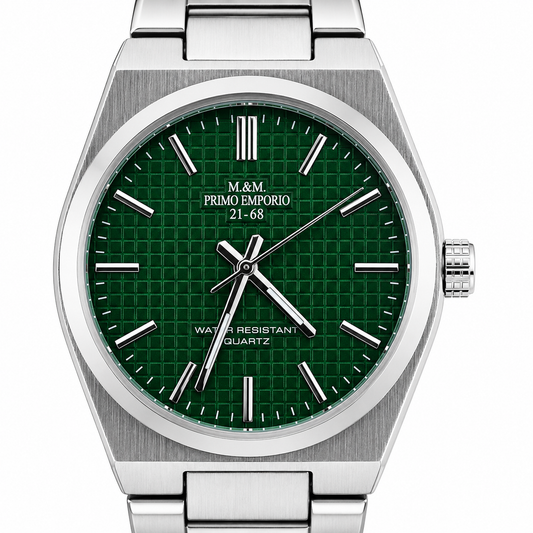 M.&M. Primo Emporio 21-68 – Dress Watch Quarzo Quadrante Verde Bracciale Acciaio