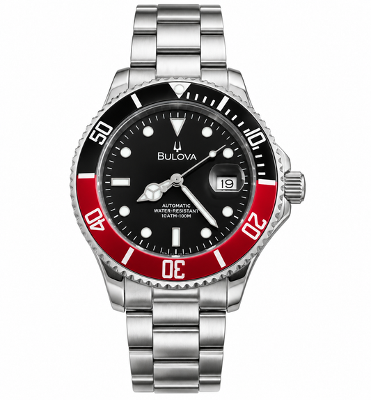 Bulova Automatico Marine Star 96B321 – Diver Nero/Rosso