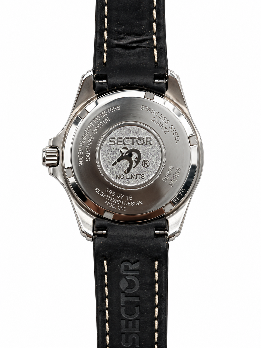 Sector 850 – Orologio Uomo Nero Quarzo Zaffiro 100M Swiss Made – Fondo Magazzino / Pezzo di Ricambio