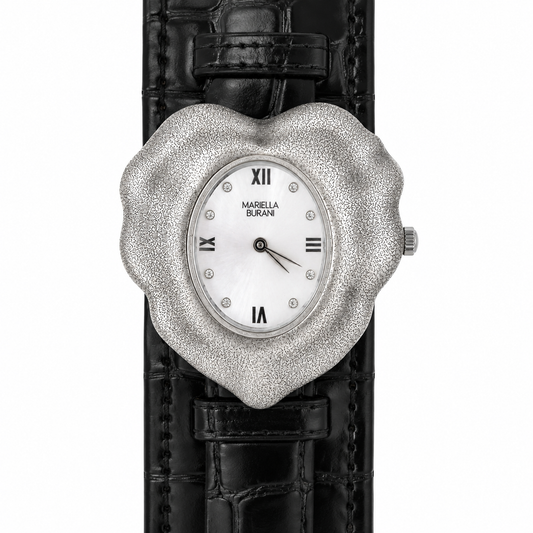 Mariella Burani – Orologio Donna Cuore Silver Madreperla Cristalli