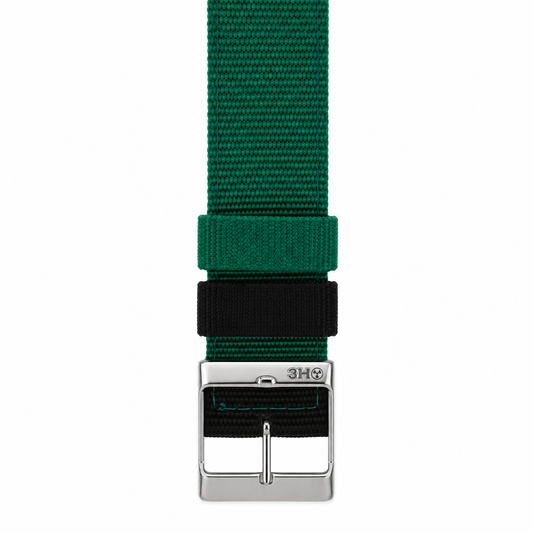 Cinturino Orologio NATO in Tessuto Verde Bosco – Fibbia Acciaio 3H