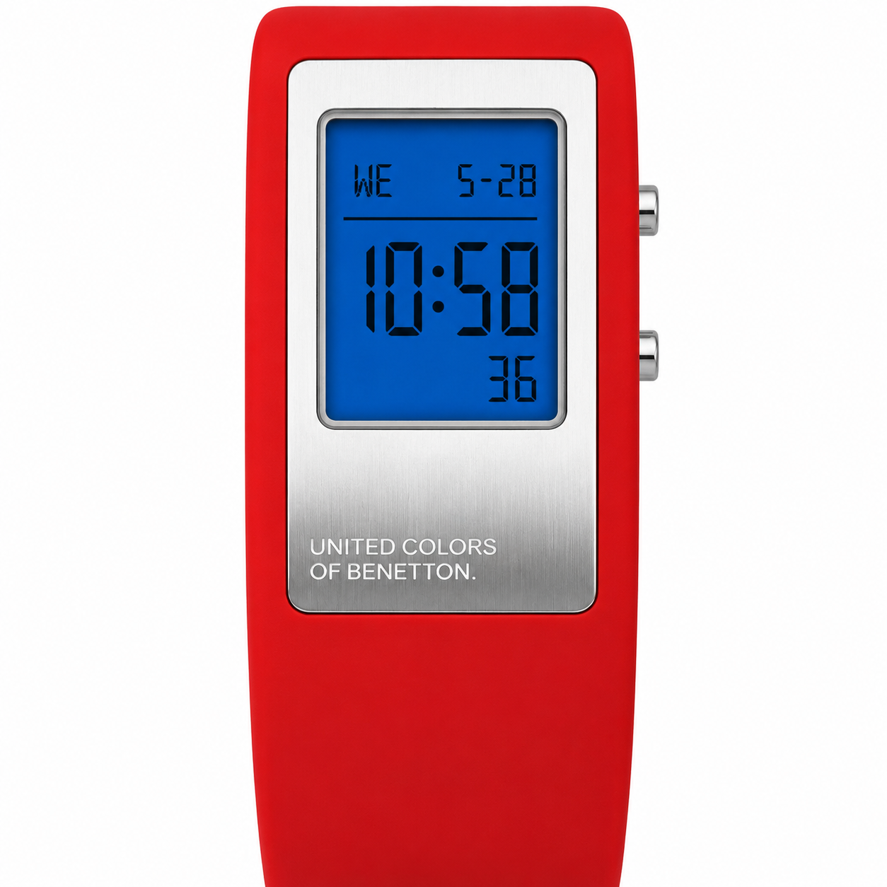 United Colors of Benetton Orologio Digitale – Total Red Cassa Specchio Display Retroilluminato Blu