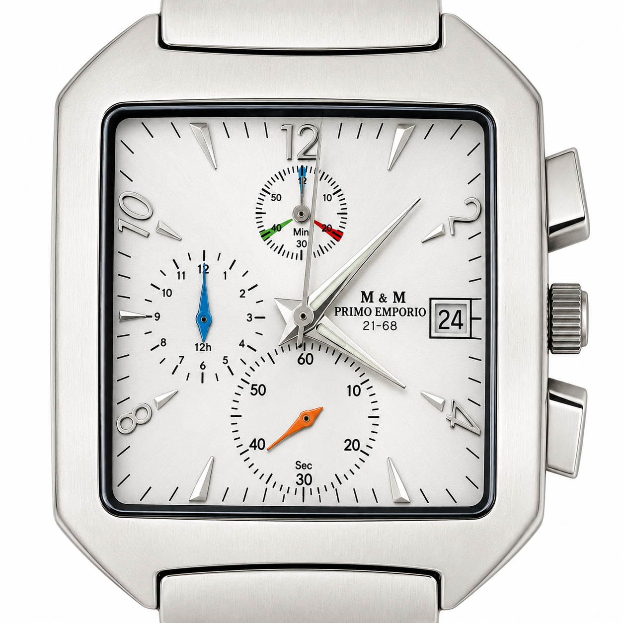 M&M Primo Emporio 21-68 – Cronografo Acciaio Quadrante Bianco Data