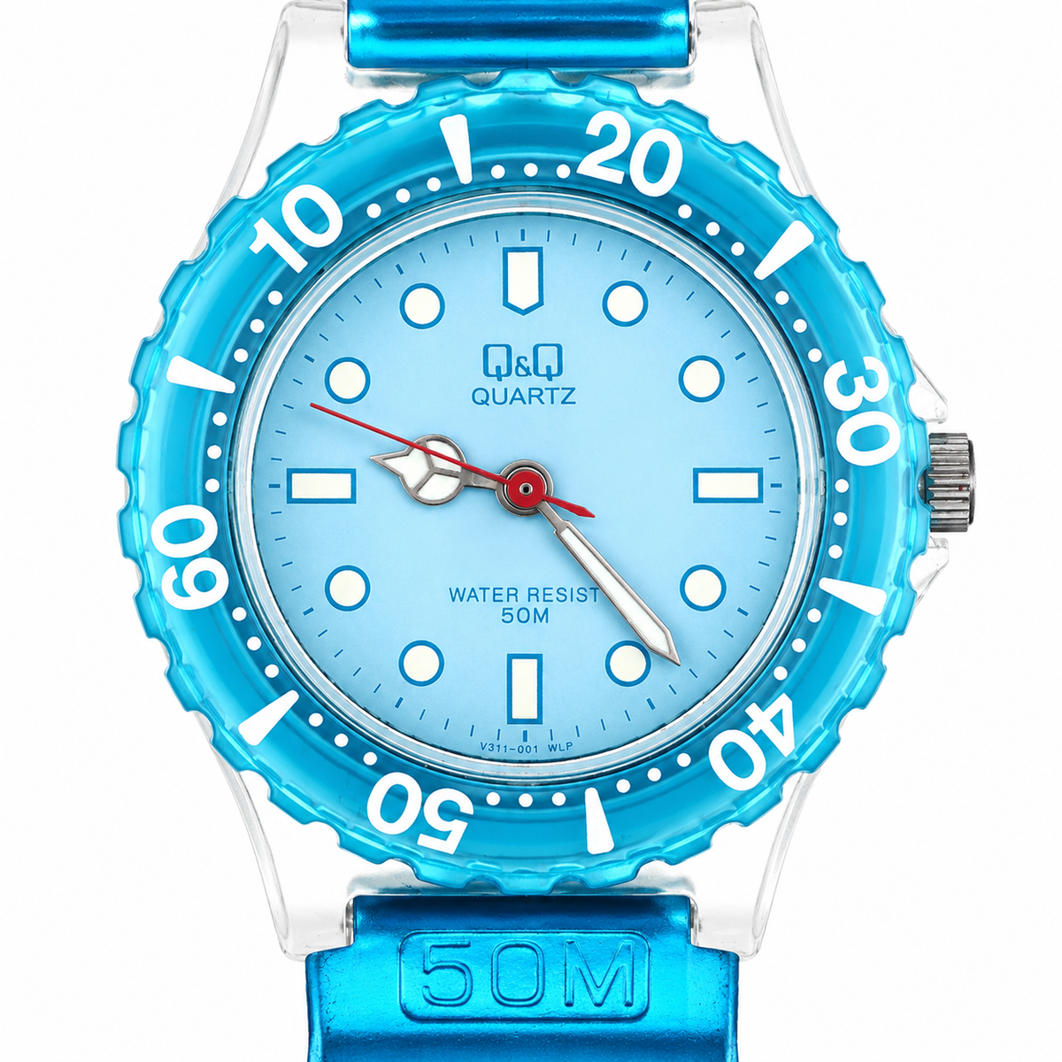 Q&Q Quartz V311 – Orologio Sport Water Resist 50M Lunetta Graduata Quarzo Giapponese | Turchese o Rosa