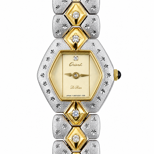 Orient Le Bien D80105X1-509 — Orologio Donna Bicolore con Cristalli Japan