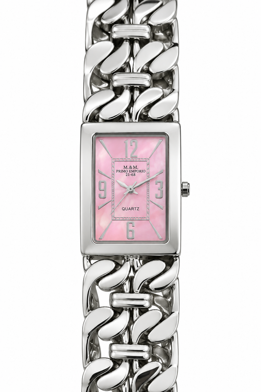 M.&M. Primo Emporio 21-68 orologio donna bracciale groumette acciaio quadrante rosa madreperlato