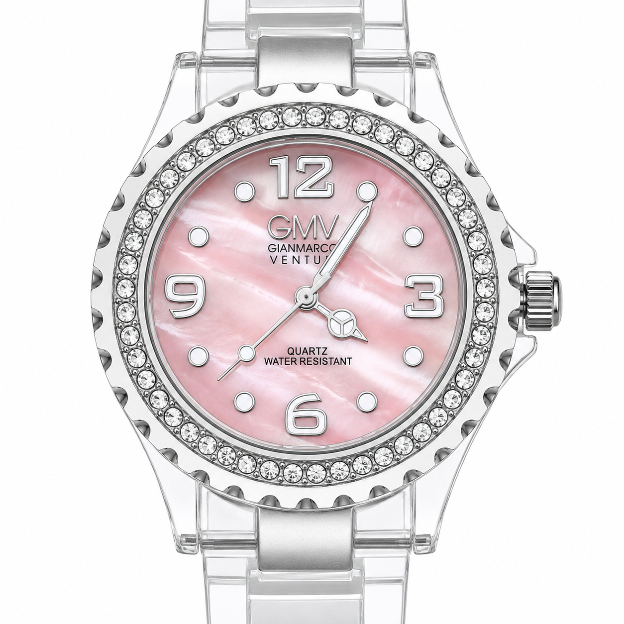 Orologio Gianmarco Venturi GMV Crystal - Lunetta con Doppia Fila di Cristalli e Bracciale Trasparente