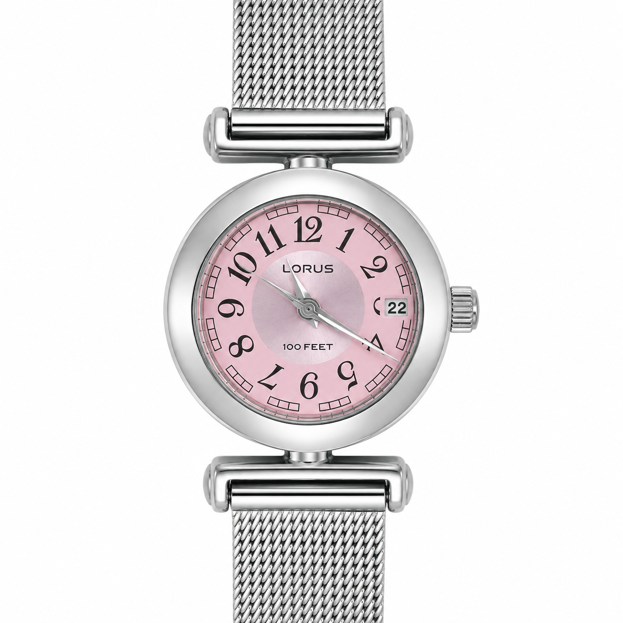 Lorus 100 Feet – Orologio Donna Quadrante Rosa Cinturino Mesh