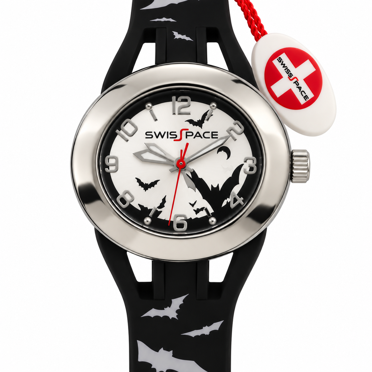 Swiss Space Bat Edition – Orologio Uomo Unisex Cinturino Silicone Pipistrelli | Nero, Blu