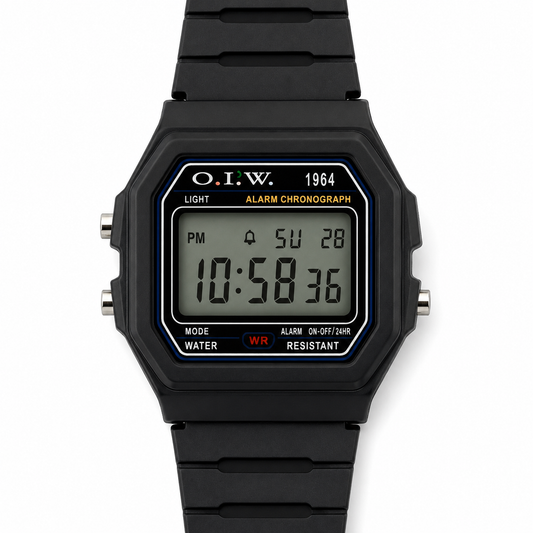 O.I.W. 1964 Digital — Alarm Chronograph Water Resistant