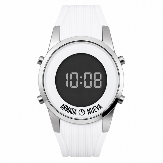 Armada Nueva – Orologio Digitale Bianco con Display LED e Cinturino Silicone