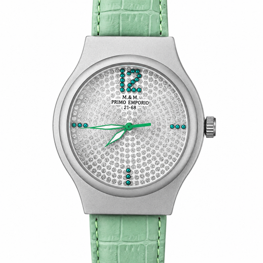 M.&M. Primo Emporio 21-68 – Orologio Donna Pavé Cristalli Verde Menta