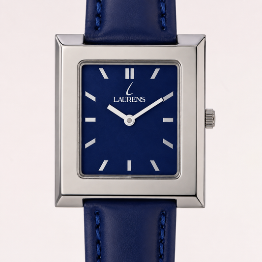 Laurens – Orologio Donna Quadrato Blue Navy Cinturino Pelle