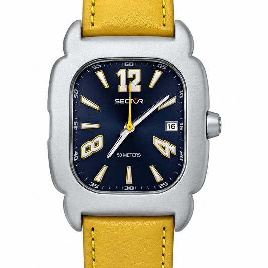 Sector – Orologio Uomo Blue Dial Yellow Water Resistant 50M