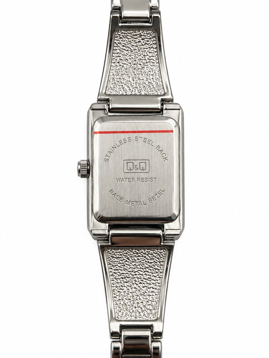 Orologio Q&Q Geometrie d’Argento con cassa rettangolare e bracciale sagomato