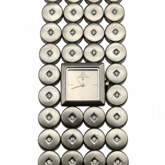 Orologio donna JLO by Jennifer Lopez con cassa quadrata e bracciale a dischi luminosi