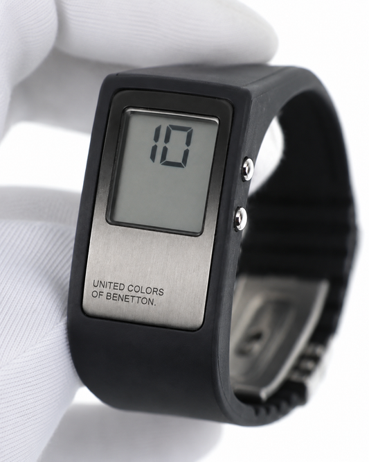 United Colors of Benetton – Orologio Digitale LCD Unisex Nero e Acciaio
