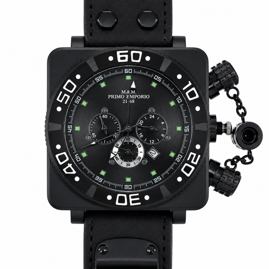 Orologio M&M Primo Emporio 21-68 Cronografo Black – Cinturino in Pelle Nera