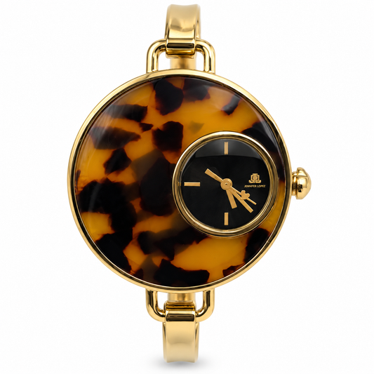 Orologio donna JLO by Jennifer Lopez effetto tartaruga e oro con quadrante decentrato