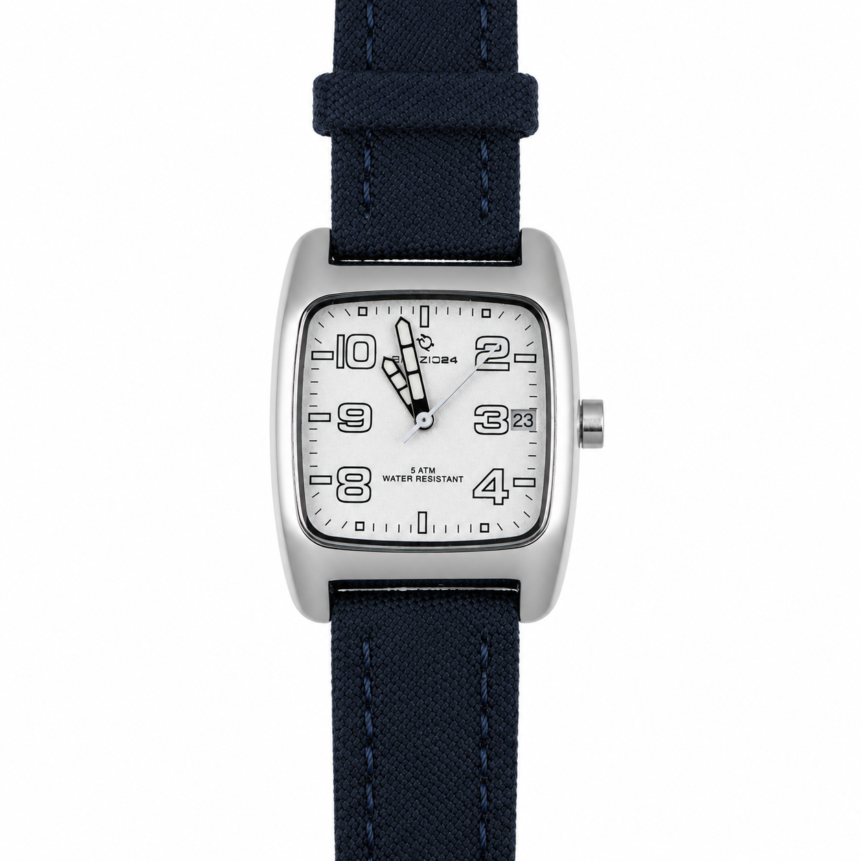 Orologio Spazio 24Tonneau 5 ATM Water Resistant – Quadrante Bianco e Cinturino in Tessuto Navy