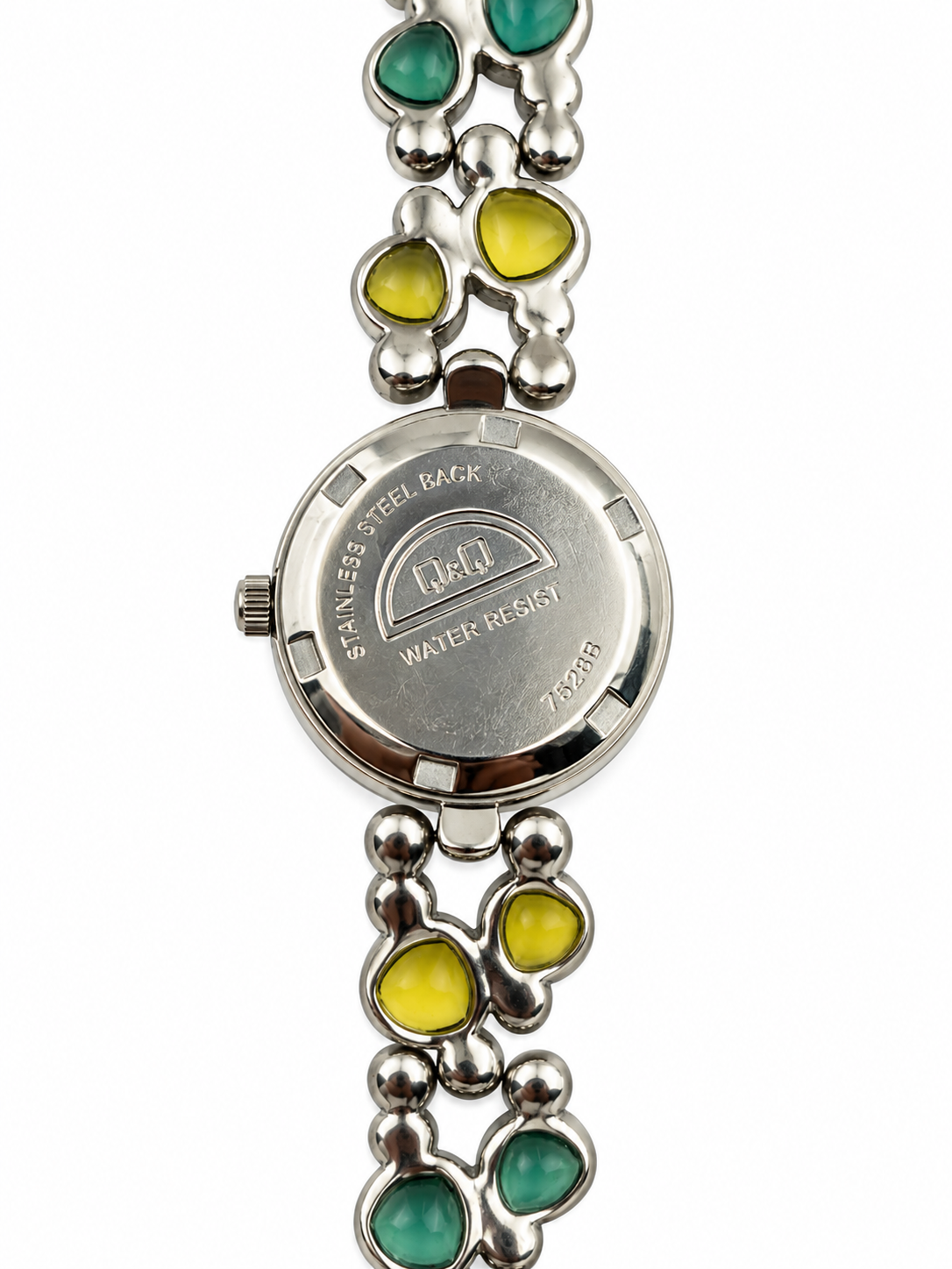 Orologio Q&Q Giardino di Luce con quadrante sfumato e bracciale verde e giallo