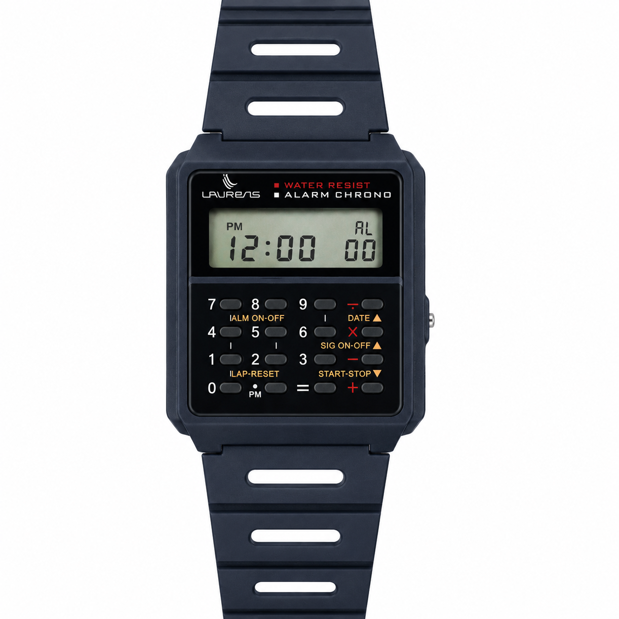Laurens Orologio Digitale Calcolatrice Alarm Chrono Water Resist Nero
