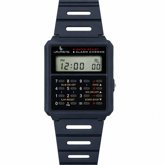 Laurens Orologio Digitale Calcolatrice Alarm Chrono Water Resist Nero