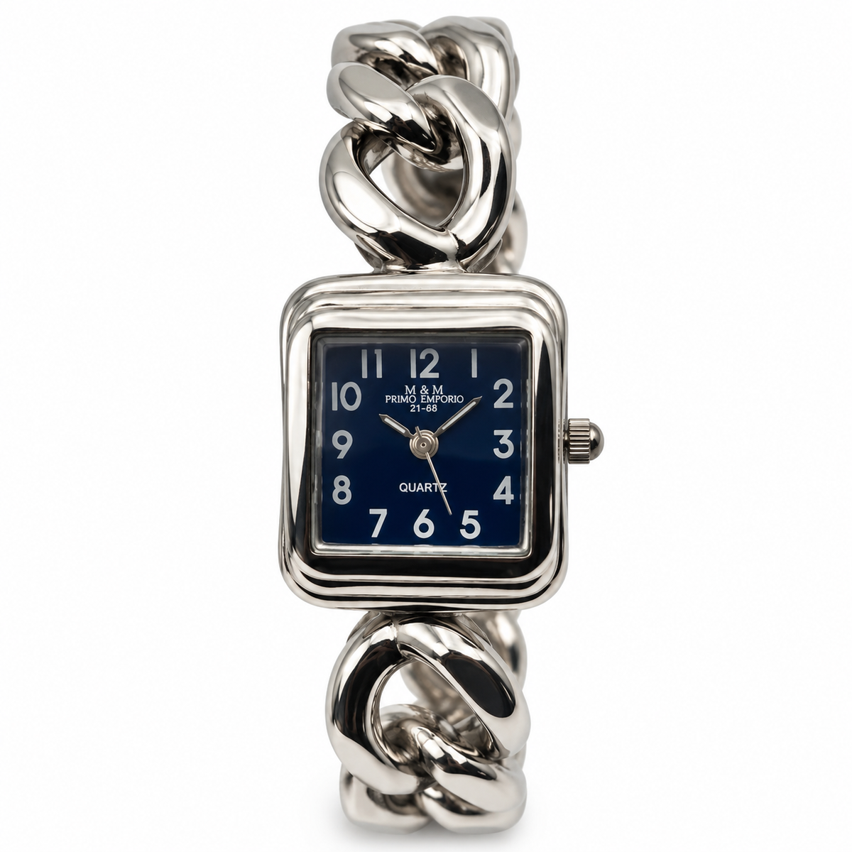 Orologio donna M&M Primo Emporio con bracciale rigido a catena e quadrante bianco, nero o blu