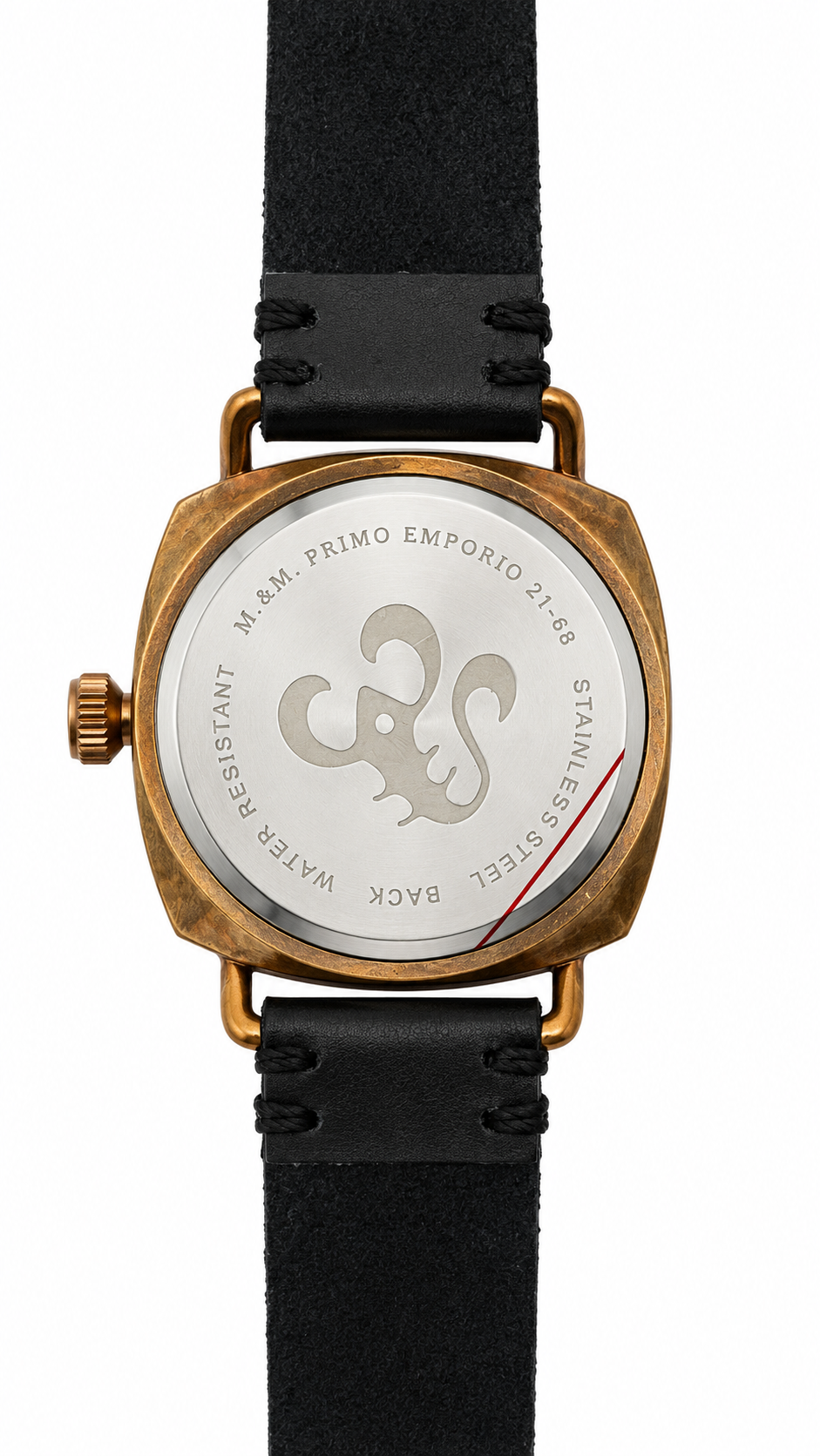 M&M Primo Emporio 21-68 Vintage – Orologio Cushion Bronzo Cinturino Nero