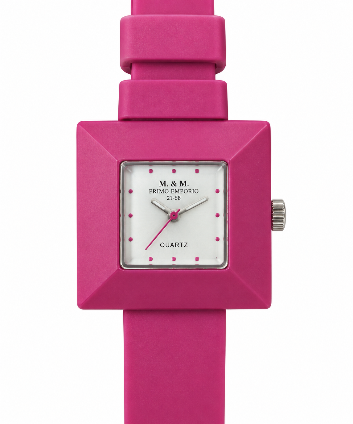 M.&M. Primo Emporio 21-68 orologio donna cassa quadrata pyramid fucsia cinturino silicone