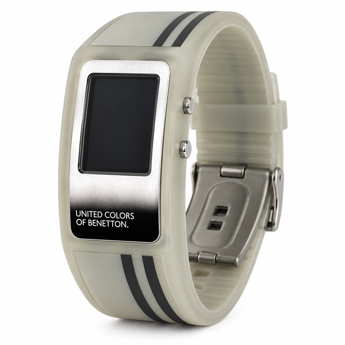 United Colors of Benetton – Orologio Digitale Grigio con Strisce Racing
