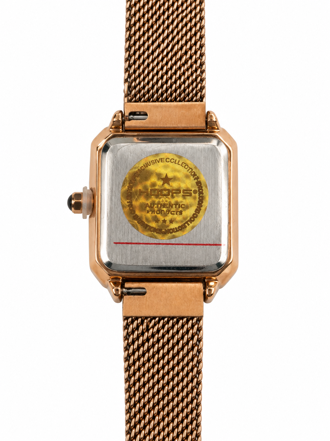 Orologio Hoops rettangolare oro rosa e nero – L’eleganza dell’essenziale
