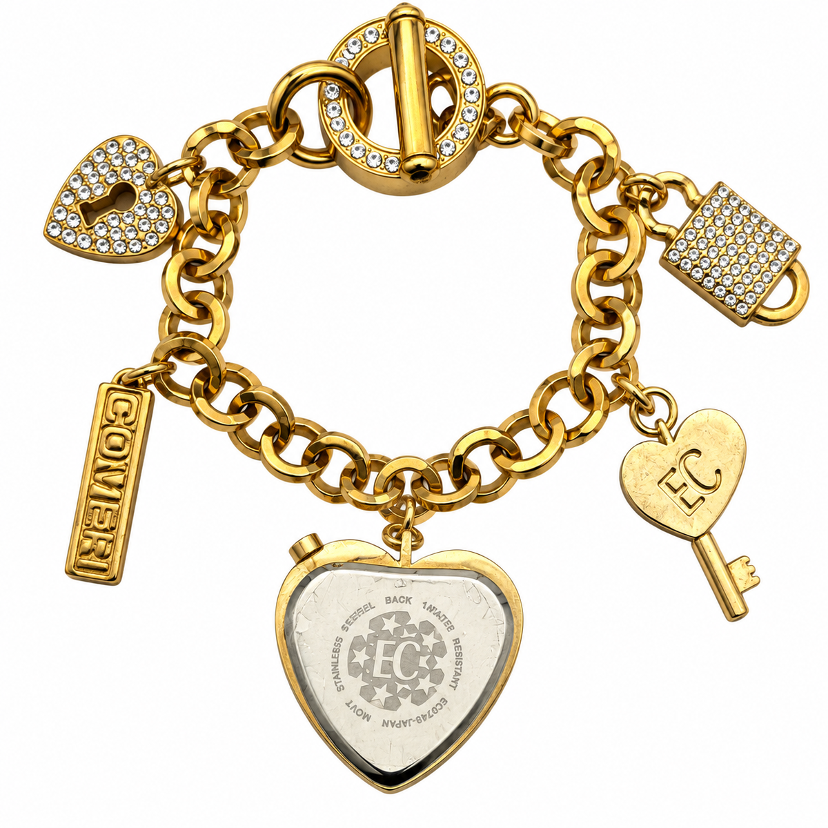 Enrico Coveri – Bracciale Orologio Charm Gold con Cristalli