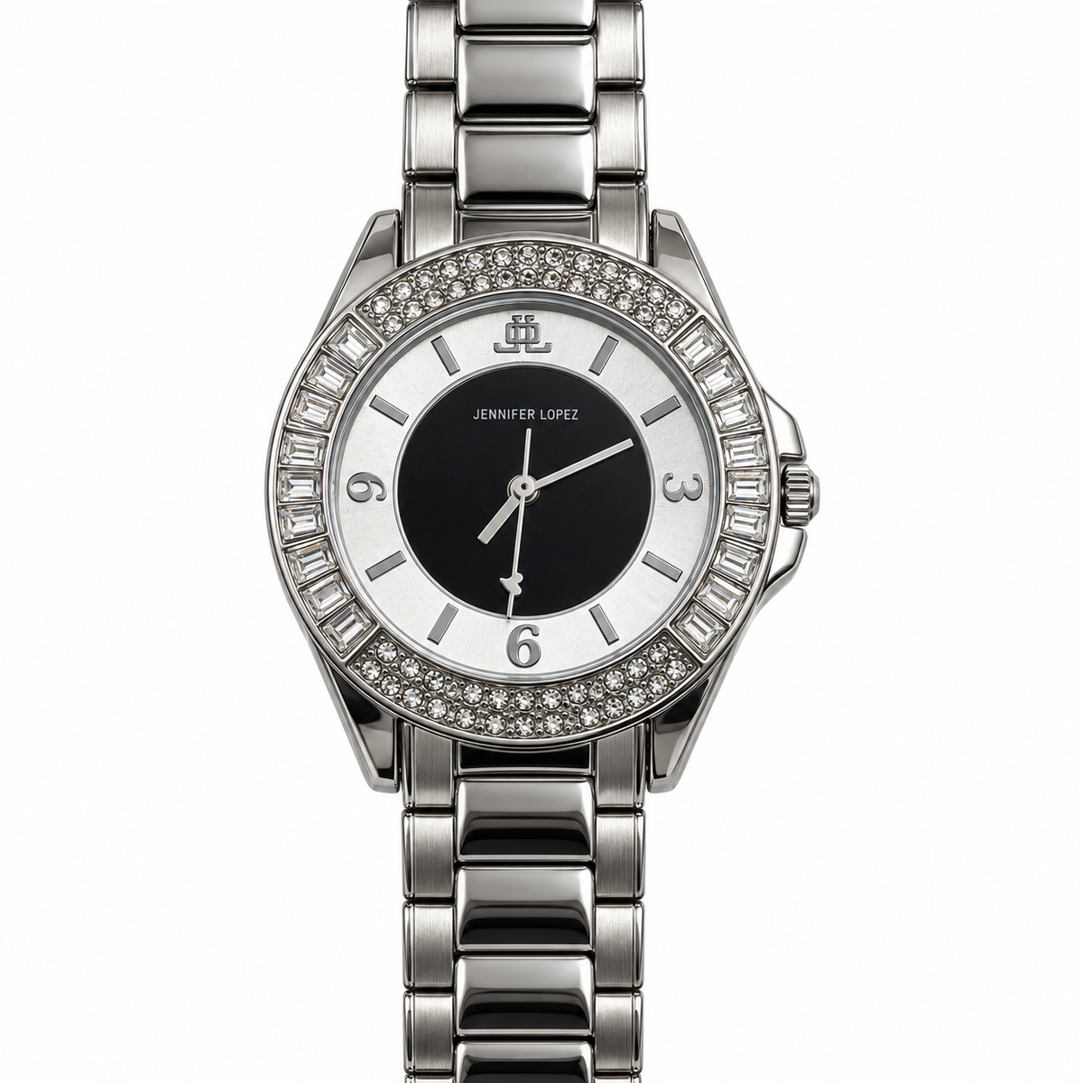 Orologio donna JLO by Jennifer Lopez argento con quadrante nero e strass