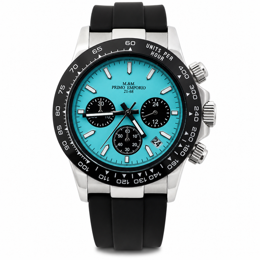 M&M Primo Emporio Sport Chrono 21-68 – Cassa Acciaio Quadrante Tiffany Blue
