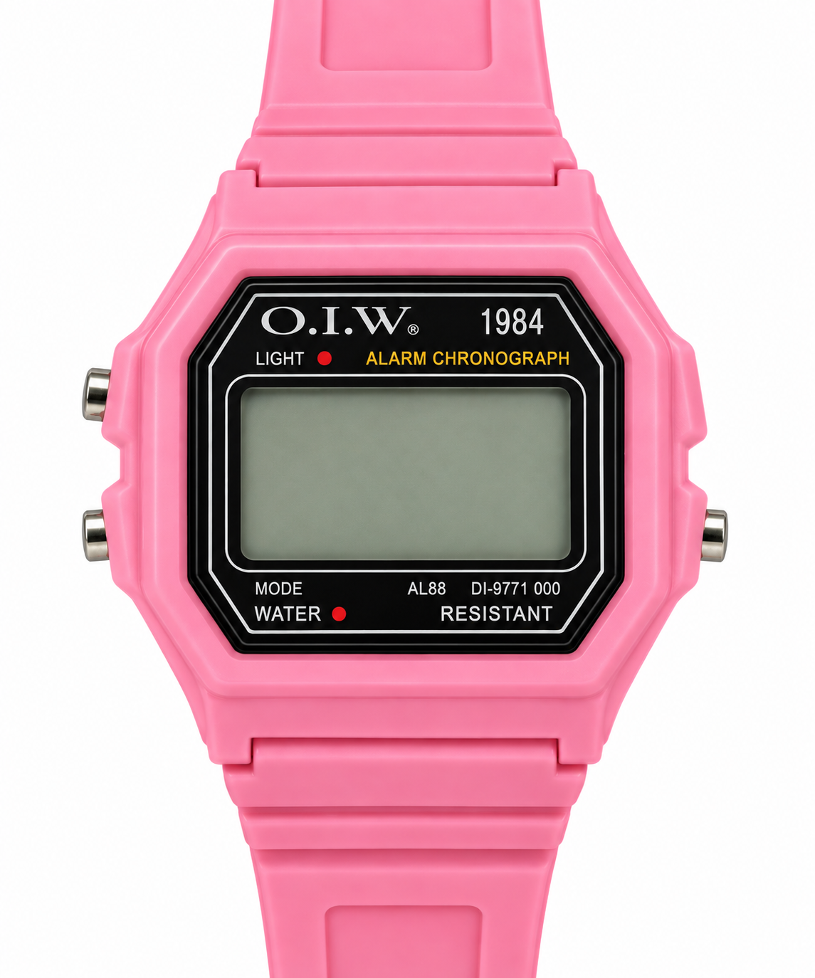 O.I.W. 1984 — Orologio Digitale Retrò Anni '80 | Alarm Chronograph Light | Rosa