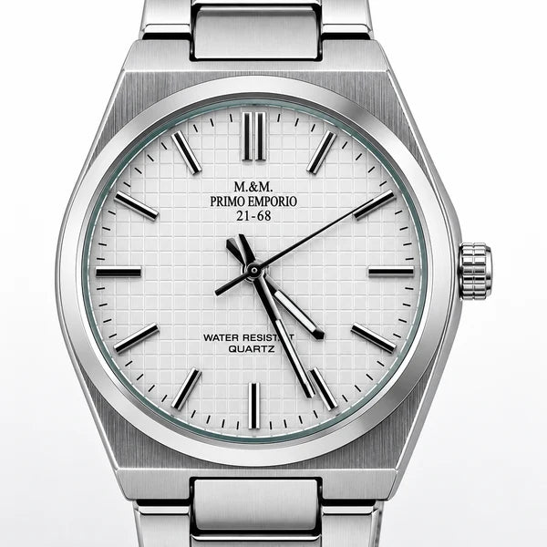 M.&M. Primo Emporio 21-68 – Dress Watch Quarzo Bracciale Acciaio, Quadrante Verde, Bianco, Nero o Blu