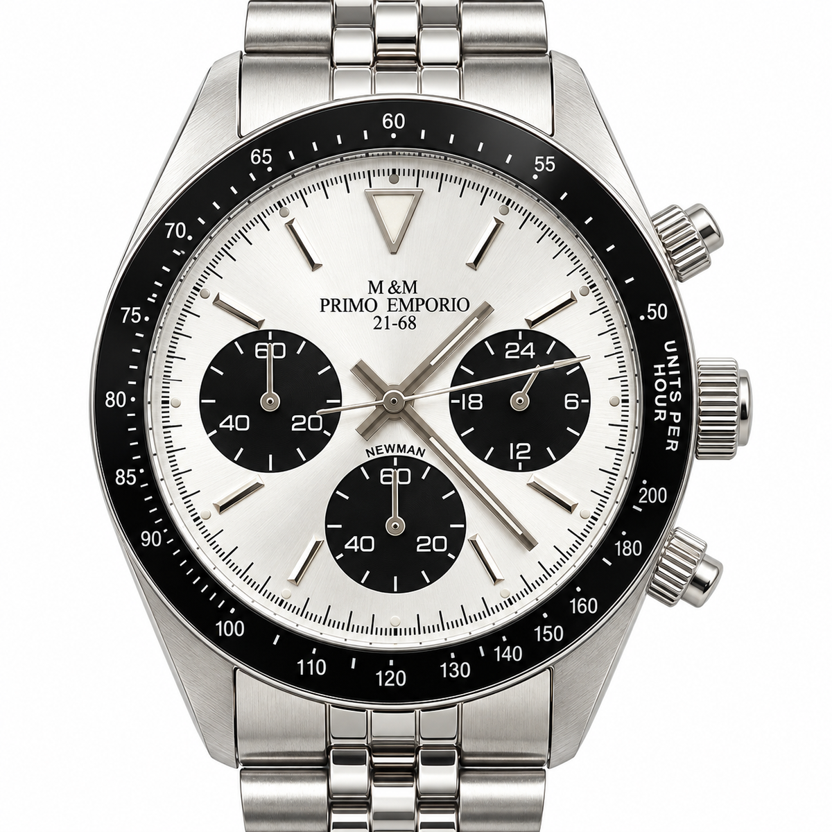 Orologio M&M Primo Emporio Newman 21-68 – Eleganza Racing con Quadrante Avorio, Nero o Bianco