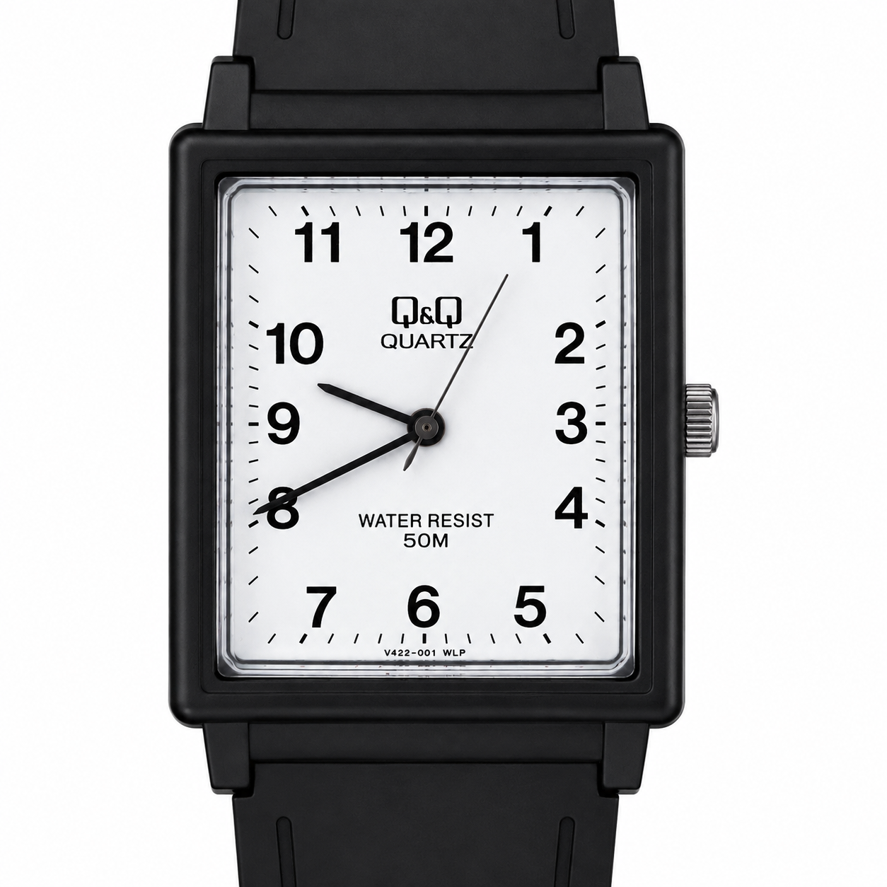 Q&Q Quartz – Orologio Unisex Rettangolare Black White Water Resist 50M
