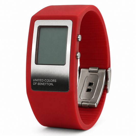 United Colors of Benetton Orologio Digitale – Total Red Cassa Specchio Display Retroilluminato Blu