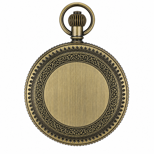 Orologio da Tasca Hunter-Case – Bronzo Antico con Incisioni Arabescate