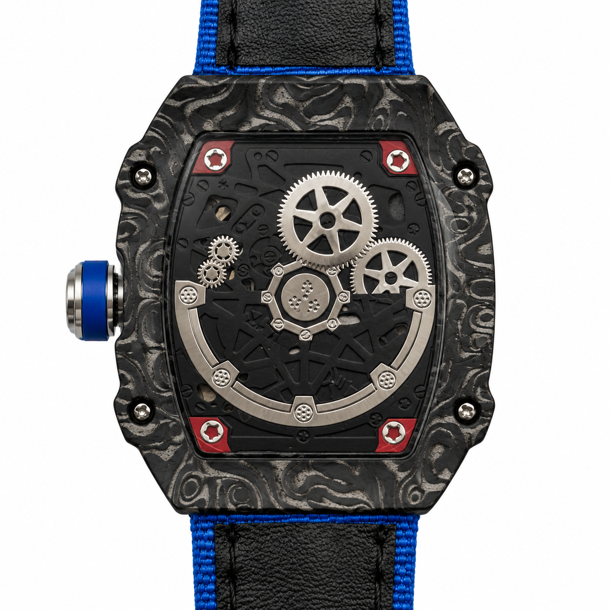 Orologio Skeleton con cassa in policarbonato - BLUE