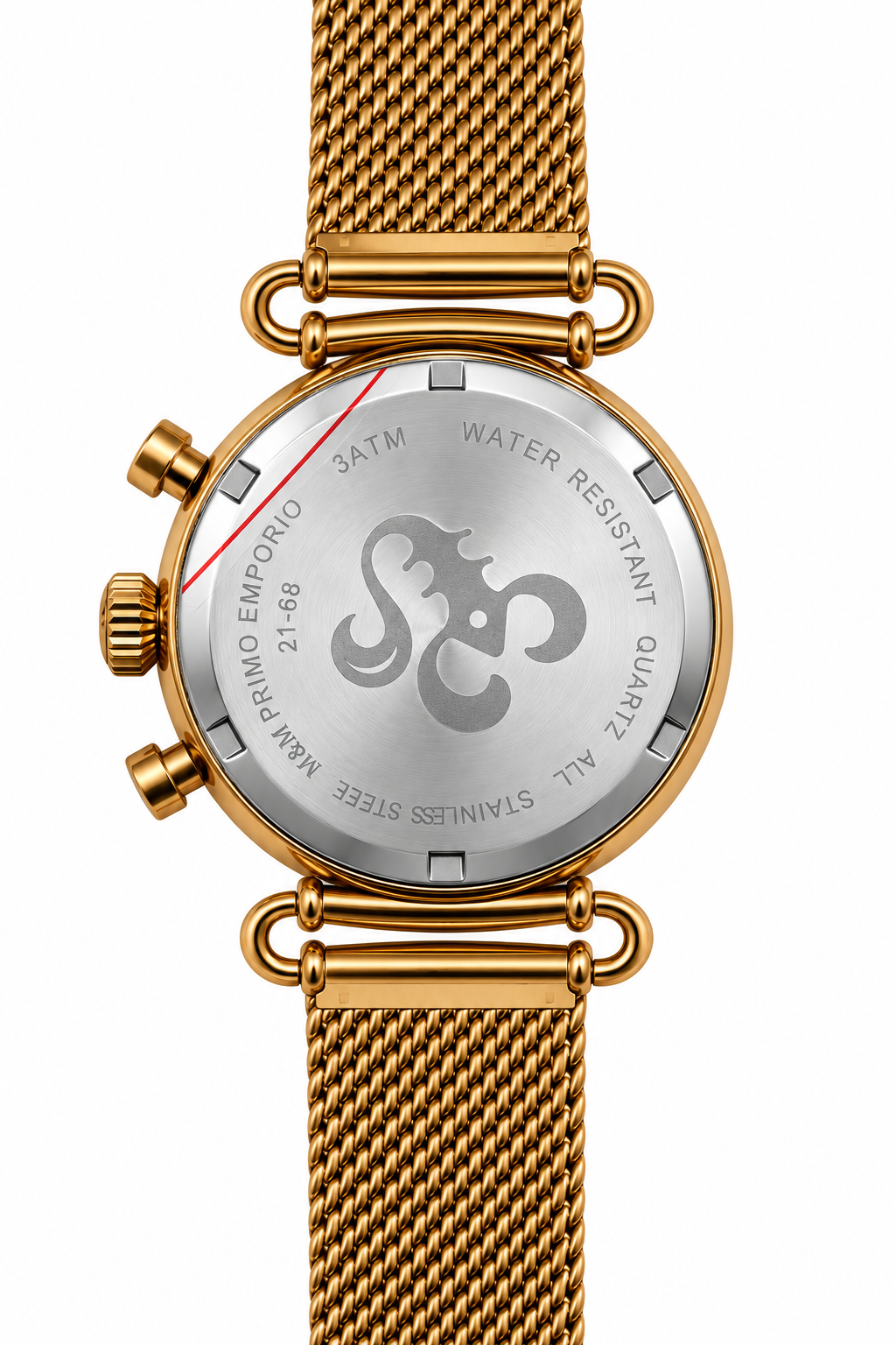M&M Primo Emporio 21-68 Cronografo Grande Data Rose Gold Quadrante Nero Mesh