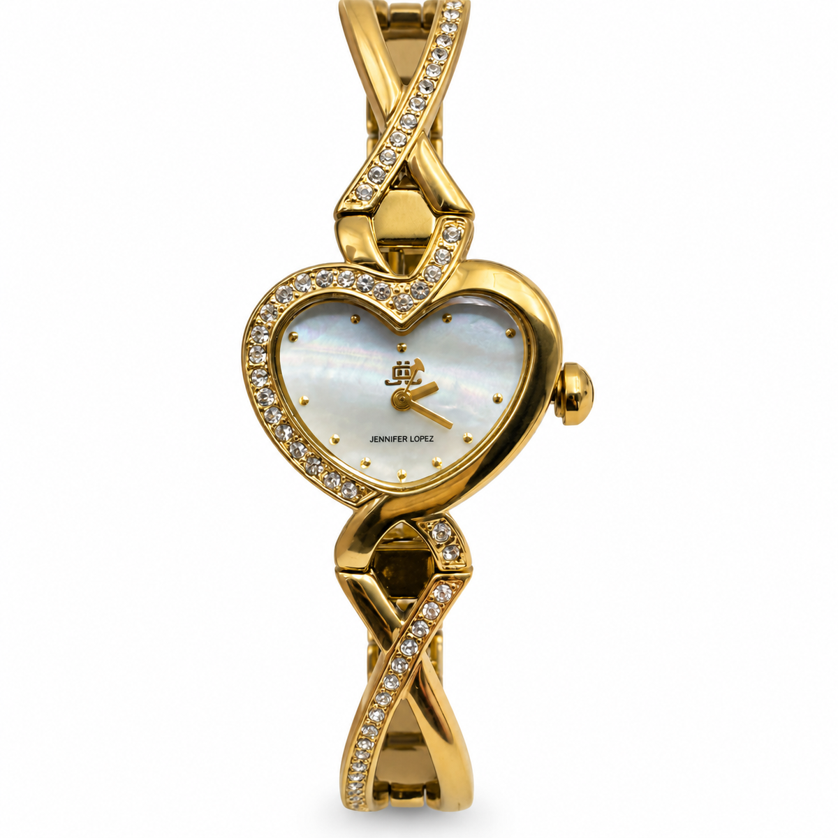 Orologio donna JLO by Jennifer Lopez a cuore color oro con strass e bracciale intrecciato