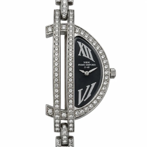 M&M Primo Emporio 21-68 «Mezzaluna di Luce» – Orologio gioiello donna con bracciale argentato | Turchese e Blu