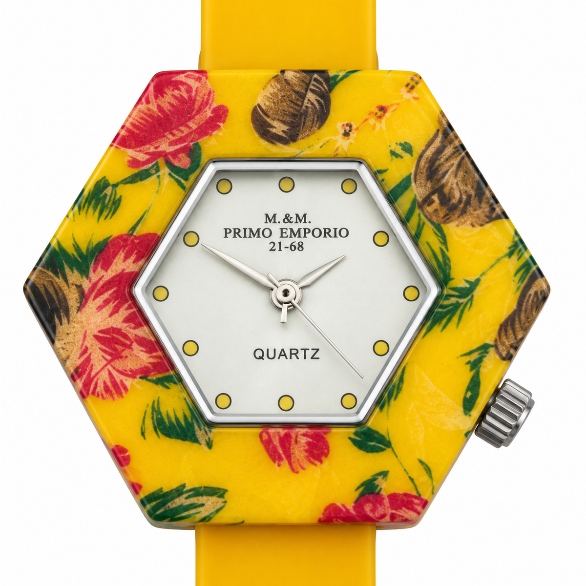 M&M Primo Emporio 2-68 Hexagon Floral – Orologio donna floreale in 9 colori