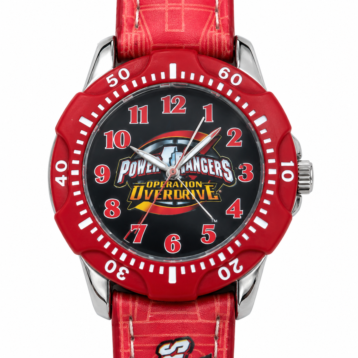 Orologio bimbo Power Rangers Operation Overdrive rosso con quadrante nero e cinturino coordinato