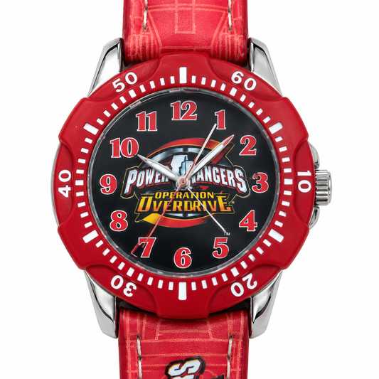 Orologio bimbo Power Rangers Operation Overdrive rosso con quadrante nero e cinturino coordinato
